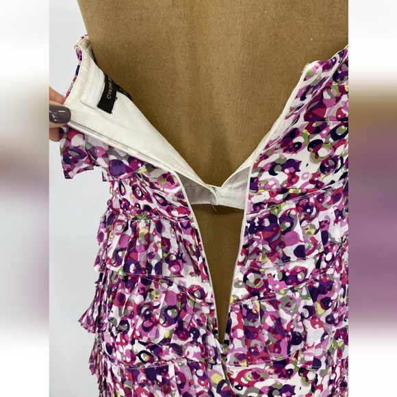 Cynthia Steffe Noelle Womens Strapless Dress Vibrant Colors Sz 6 - Picture 8 of 9